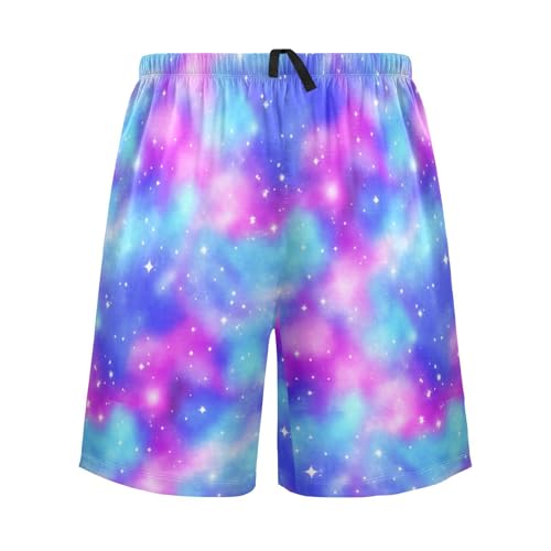 Star Pink Blue Pajama Shorts for Men Lounge Pants Bottom Lounge Short Mens Sleep Shorts with Pockets, S-XXL-XXL