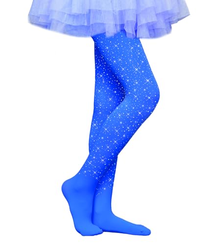 Image of VINICUNCA Girls Sparkle Rhinestone Tights Ultra-Soft Footed Dance Stockings Cospaly Accessories