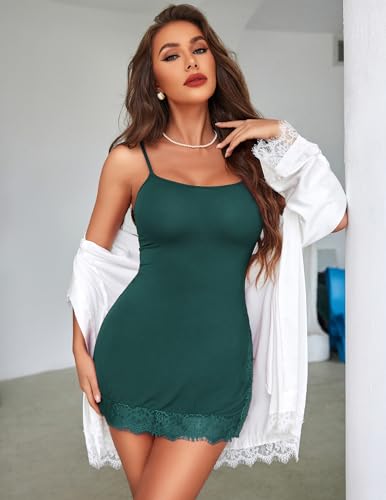 Image of Avidlove Lingerie for Women Sexy Chemise Nightgown Slip Sleepwear Lace Babydoll Soft Nightdress
