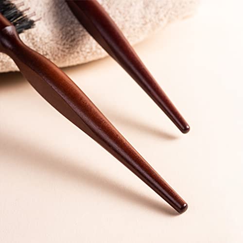 Teasing Boar Bristle Hair Brush For Women - Teasing Brush With Rat Tail Pick, Hair Sectioning Used For Edge Control, Backcombing, Smoothing, And Styling Fine Hair To Create Volume #TOP1