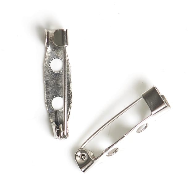 Image of Brooch Pins Pack 100 Pcs of Metal Brooch Pin,Backs Safety Clasp Brooch Pin, Jewelry Pins for DIY Craft Making (20mm)
