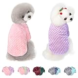 Dog Sweater, 2 Pack Dog Sweaters for Small Medium Dogs or Cat, Warm Soft Flannel Pet Clothes for Dog
