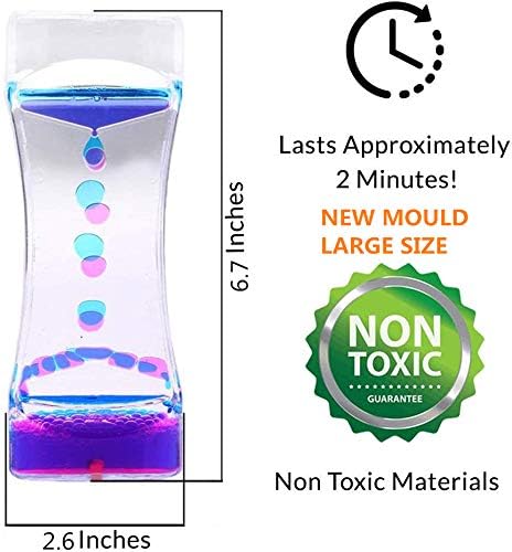 Image of VAGHASIYA Adult Liquid Motion Bubbler Visual Sensory Timer, 2 Minute Liquid Timer New Big Calming Sensory Bubbler Toy (Single Pack), Multicolor