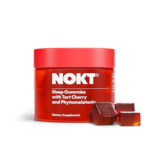 NOKT Sleep Gummies – Tart Cherry & Vegan Melatonin, Sugar-Free, Gluten-Free, Nutritional Supplement, 30 Gummies, Tart Cherry Flavor, Gummy Form, Deep Restorative Sleep Support