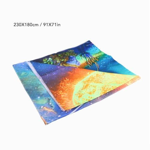 Tapiz de paisaje reactivo UV que transforma tu salón con su impresionante luz negra decorativa 7