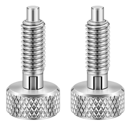 2Pcs Hand Retractable Spring Plunger, Stainless Steel Quick Release Pin M6 Lock Out Self-Locking Bolt with Knurled Handle for Rolling Toolbox Packout Tool Box Accessories