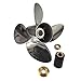Xspeed Stainless Steel 4 Blades Outboard Propeller with Interchangeable Hub Kits for 4-3/4
