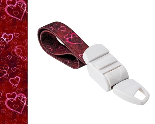 ROLSELEY Medical Nurse Tourniquet with RED HEARTS LOVE Pattern with ABS Plastic Buckle Latex Free Elastic Band Perfect for Doctors Nurses