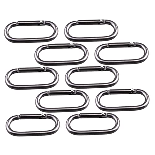 BEBEMOKO Juego de 10 ganchos para hervidor de agua sobre cincha, bolsa de almacenamiento para camping, cuerdas elásticas con ganchos, ganchos de correa, cierres ajustables, mosquetón, clips de