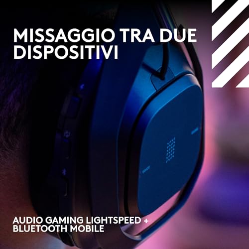 Astro A50 X LIGHTSPEED, Cuffia con microfono gaming wireless + base, PRO-G GRAPHENE, PLAYSYNC su Xbox Series X|S, PS5, PC/Mac, Nintendo Switch 2, Bluetooth, Passthru HDMI 2.1 - Nero - Cuffia gaming - Immagine 7