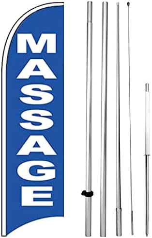 Massage - Windless Feather Swooper Flag Banner Sign Kit 15 ft Tall bb-h