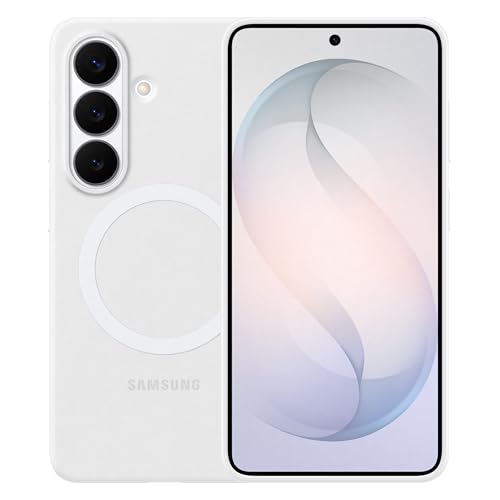 Image of Samsung Galaxy S26 Silicone Magnet Phone Case, Soft-Touch, Durable Grip, Great Feel, White