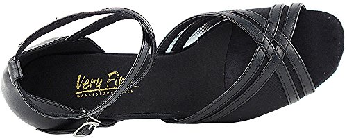 Women's Ballroom Dance Shoes Salsa Latin Practice Dance Shoes Black Leather & Black Mesh 5017Eb Comfortable - Very Fine 1.3" Heel 6 M Us [Bundle Of 5] #TOP5