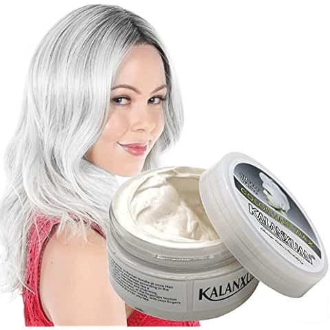 Hair Wax Colour, White Hair Spray Temporary, Temporary Hair Dye, Temporary Hair Colour Instant Styling, Natural Hairstyle Color Pomade, Styling Hair Clays for Men, Women,Party,Cosplay,Christmas 100g Cover