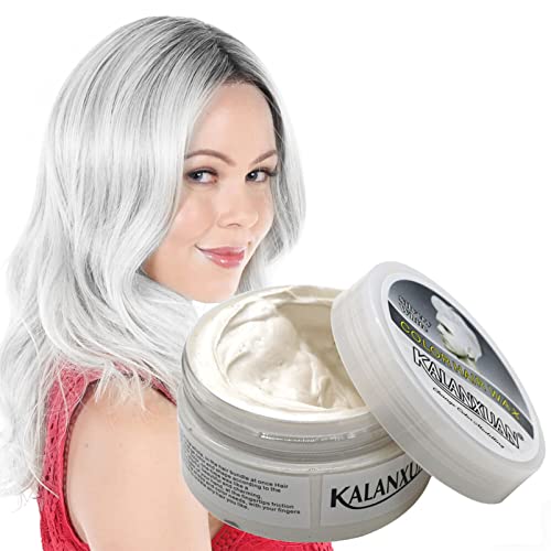 Hair Wax Colour, White Hair Spray Temporary, Temporary Hair Dye, Temporary Hair Colour Instant Styling, Natural Hairstyle Color Pomade, Styling Hair Clays for Men, Women,Party,Cosplay,Christmas 100g