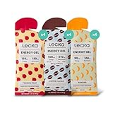 Lecka Energy Gel, 12 Gels | for Endurance Exercise, Made with Real Fruits and Basil Seeds, Provides Natural Energy and Electrolytes (Variety Pack - 3 Flavors)