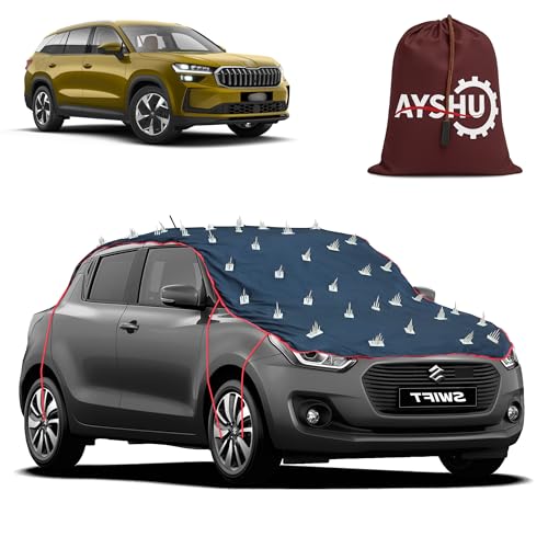 Image of AYSHU Water-Resistant Spike Car Cover for Skoda Kodiaq - Protects from Dogs, Monkeys, Dust, Sunlight & UV - Full Roof Universal Fit