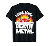 Punk Kids Band Metal Rainbow Satan Peace Love & Death Metal T-Shirt