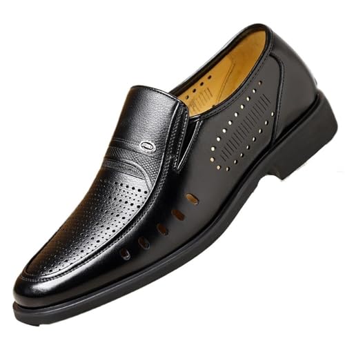 Men's Large Size Hollow Out Summer Slip On Business Casual Breathable Sandals Dad Shoes