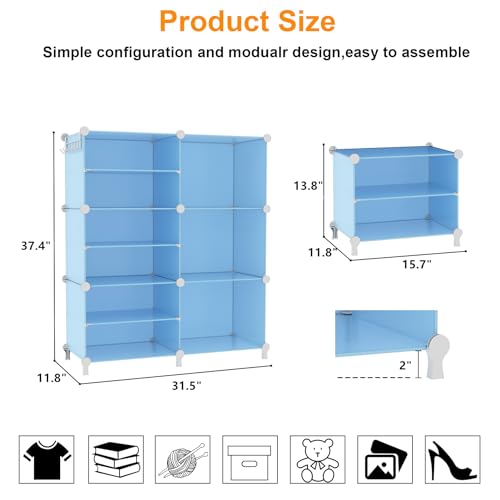 AWTATOS 6 Cube Closet Organizer Storage Shelves,Blue by AWTATOS - Used condition - Image 5