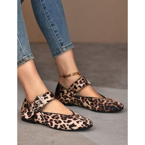 Bellirala Women's Comfortable Mary Janes Flats Round Square Toe Ballet Flats Ballerina Buckles Strap Cute Low Heels Cosplay Shoe Elegant Casual Walking Dressy Shoes3
