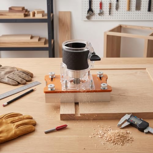 Miniatura 9 de Base Fresadora Madera 2 En 1, Soporte Compacto Aleación Aluminio Para Tableros 0-5 Cm, Guía Ranura Ajustable
