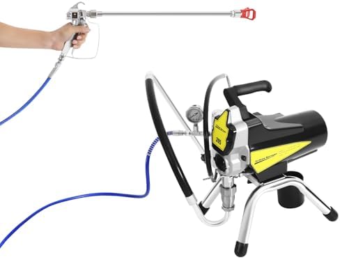 Pistola de pintura de pared Airless con tubo de alta presión y pistola pulverizadora, 1800 W, pulverizador de pintura eléctrico, 3300 PSI Airless para pinturas interiores y exteriores a base de agua y