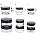 ZEJIA 3 Gram Sample Containers with Lids, 25 Count Tiny Sample Jars, 3ML Makeup Cosmetic Containers for Lip Balms, Lotion, Powder, Beauty Products(Black Lids)