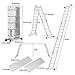 19.5FT Scaffold Ladders Heavy Duty Aluminum Folding Step Ladder Multipurpose Extendable Platform with 2 Platform Plates - 300Lbs