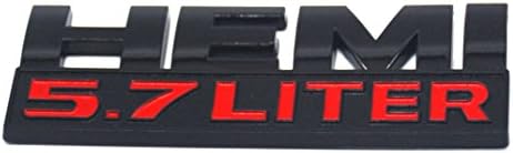 Aimoll 1pc 5.7 Liter Hemi 3D Logo Decal Emblem for Badge Sticker Charger Ram 1500 Challenger Grand (Black)