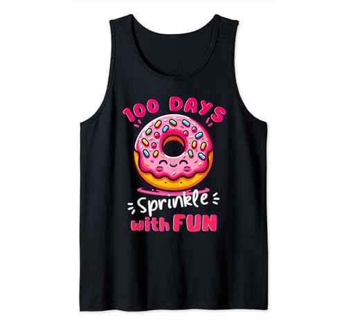 100 Days Sprinkle with Fun Donut Lovers Girls Kids Teachers Camiseta sin Mangas