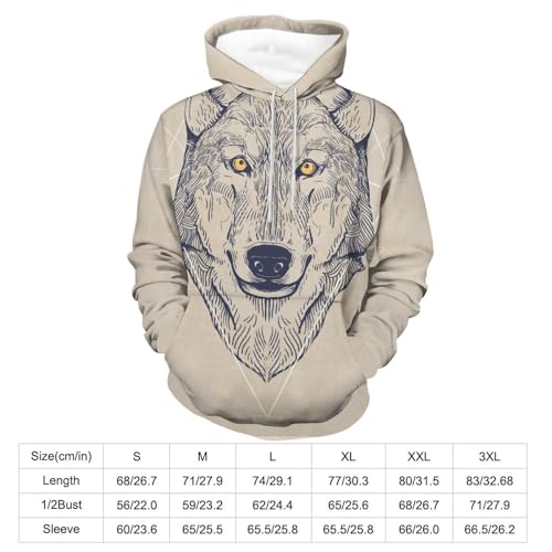 Sweat à capuche loup UMENG pull manches longues unisexe taille S - 2