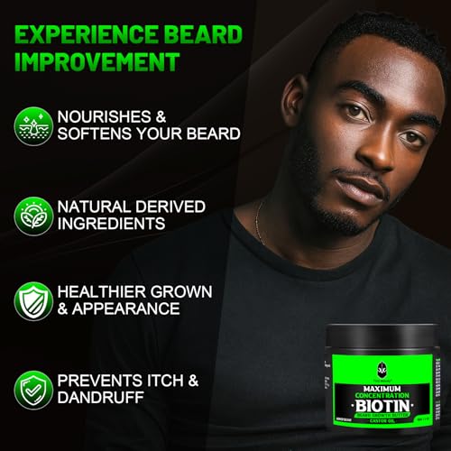 Beard Butter-Maximum Concentration Biotin,with Castor Oil and Argan & Jojoba Oils, Promotes Beard Growth, Styles, Strengthens & Softens Beards ,Unruly Beards While Relieving Itch,2 Ounce*2(2 Pack) - Image 6