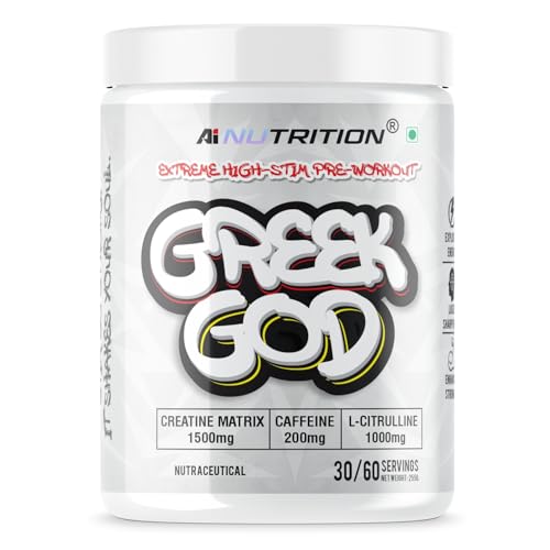 Image of Greek God Pre Workout | Extreme High Stim | 200mg Caffeine, 3000mg Beta-Alanine, 1000mg Citrulline, Black Pepper Extract | Explosive Energy & Focus