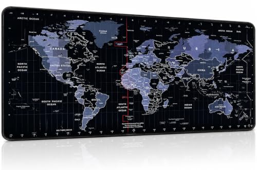 Image of Extended Gaming Mouse Pad, High Speed Mouse Tracking & Control, Stitched Embroidery Edges, Non-Slip Rubber Base for Computer Laptop Keyboard.
