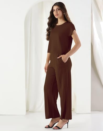 Image of Selvia Women's Tops and Trouser Co ord Set| Lycra Dress for Woman Stylish