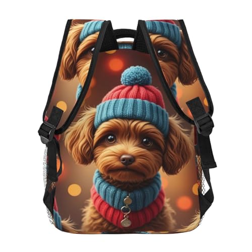 Adjustable Cute Puppy Poodle Backpack Lightweight for College Travel, Perfect for Men and Women4