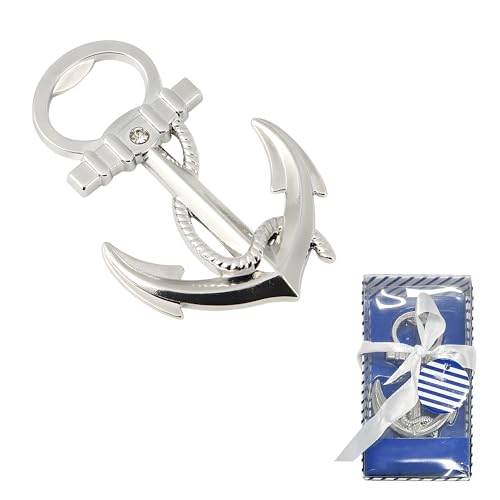 Nautical Bottle Opener with Anchor Shape, Beer Opener for Weddings and Parties, Portable Metal Tool for Favors and Gifts, Suitable for Beer Lovers, Stylish and Sturdy for All Occasions
