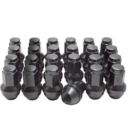 Wheel Accessories Parts Set of 24 14x2.0 Lug Nuts fits Ford, Lincoln 4L3Z-1012-A 611-288 Wheel Lug Nut (Black)