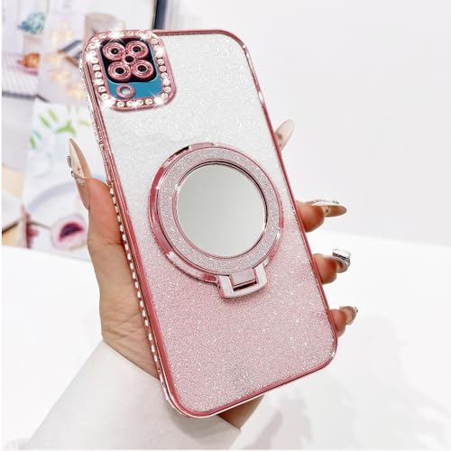 Protection Objectif Samsung A12 Coque Magnétique Diamant Rose Antichoc