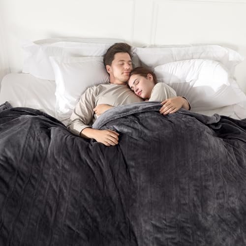 COZYTY Electric Blanket Queen Size, Super Soft Cozy Upgraded Flannel Heated Blanket Dual Control with 5 Heating Levels & 10 Hours Auto Off, Fast Heating & Overheat Protection, 84" x 90", Dark Gray