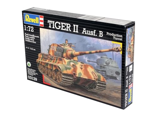 Revell Modellbausatz Panzer 1:72 - Tiger II Ausf. B im Maßstab 1:72, Level 4, originalgetreue Nachbildung mit vielen Details, 03129