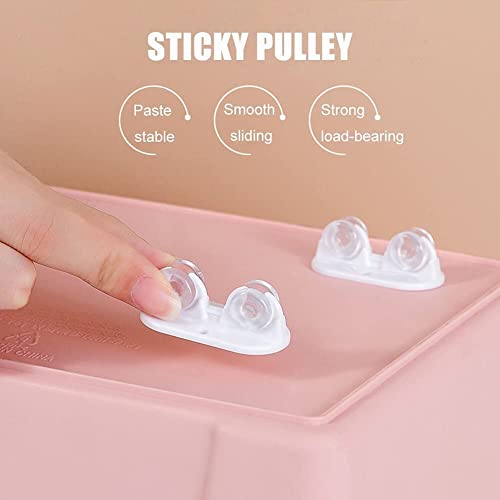 Image of 4 pcs Self Adhesive Casters, Universal Furniture Wheel Castor Unidirectional Roller for Storage Box, Toys Car, Cloth Bin, Container, Carton, Small Wheels Paste Plastic Pulley Sticky Caster (4)