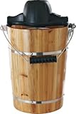 AmeriHome Old Fashioned Ice Cream Maker - Chocolate Top with Wood Tub; Model ICM6C