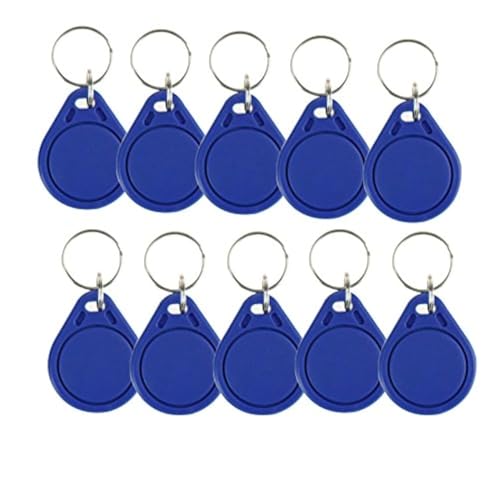 OBO HANDS (100 Unidades Resistente al Agua ABS 13,56MHz ISO14443A 1K RFID Token, llavero RFID, Rfid Tag, Azul