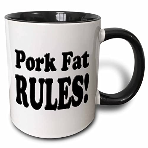 3dRose Pork fat rules 11oz Two-Tone Black Mug