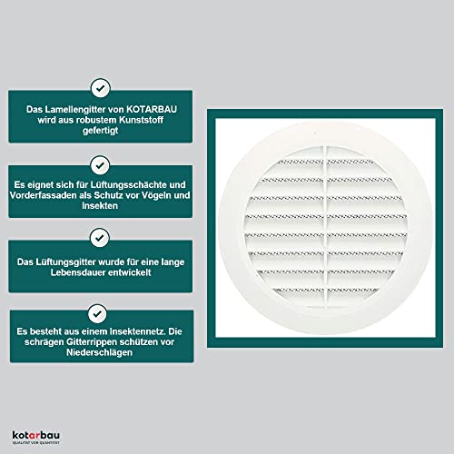 KOTARBAU® Griglia di aerazione 125 mm bianco