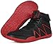 Sisttke Wrestling Shoes Mens Boxing Shoes Fighting Powerlifting Bodybuilding Boots Footwear Lightweight Gym Shoes Black Red/8Wide