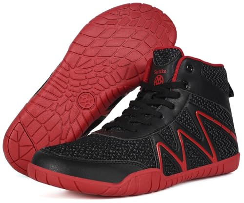 Image of Sisttke Mens Wrestling Shoes Wide Boxing Boots | Wide Zero Drop Sole,Lightweight,Non-Slip,Weightlifting,Powerlifting,Bodybuilding,Fitness