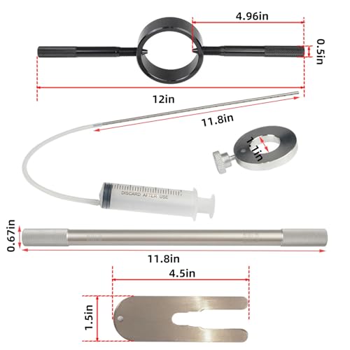 Image of Motorcycle Fork Service Tool Kit 3-in-1, Fork Oil Level Tool, Fork Spring Compressor and Damper Rod Bleed Tool
